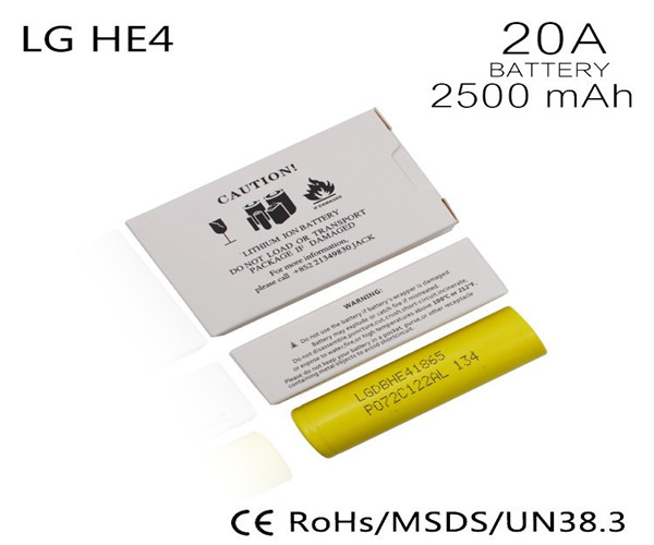 Original LG 18650 he4 3.6V 2500mAh battery 18650 35A high drain LG HE4 vape lithium ion battery